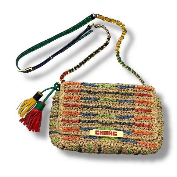 Carolina Herrera Handbags - Caroline Herrera Raffia Bimba crossbody handbag